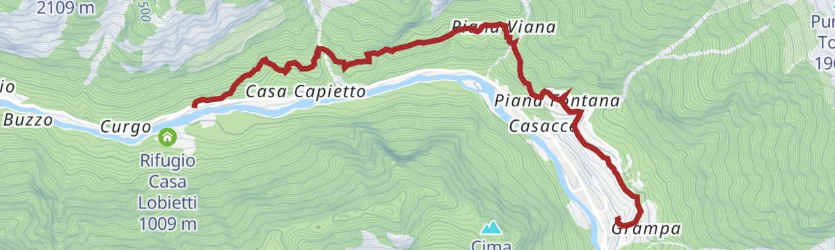 Route map: Frazioni alte di Mollia